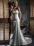 Fitted A line Strapless Simple Wedding Dress