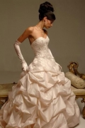 Champagne Sweetheart Taffeta Ball Gown Wedding Dress