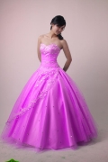 Pink Sweetheart Neckline Beaded Crystal Satin Ball Wedding Dresses