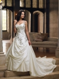 Ivory Straps Beaded Lace Ball Gown Wedding Dress