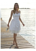 Short Beach Sweetheart Lace Princess Destination Wedding Dress