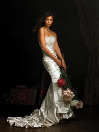 Strapless Embroidery Crystal Mermaid /Trumpet Sexy Wedding Dress