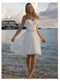 Short Beach Beaded Princess Designer Destination wedding dress