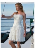 Sexy Short Beach Tulle Tiered Designer Destination wedding dress