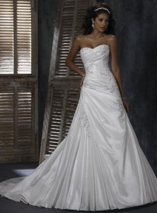 Diamond White Embellished lace A-line Corset Wedding Dress