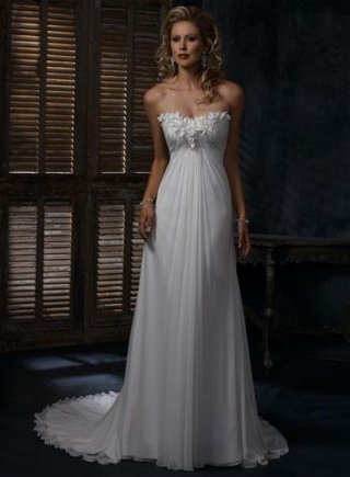 Empire Waist Baby-doll silhouette Chiffon Wedding Dress