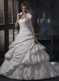 Light Gold Embellished lace Taffeta Ball Gown Formal Wedding Dress