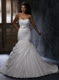 Scoop Beaded Mermaid /Trumpet Wedding Dress