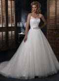 Beaded Tulle Organza Ball Gown Formal Wedding Dress