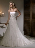 Strapless Crumb Catcher Lace A-line Wedding Dress