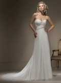 Strapless Sweetheart Neckline Beaded Chiffon Wedding Dress