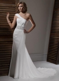 Elegant One Shoulder Beaded Chiffon Wedding Dress