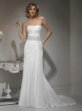 Elegant Strapless Beaded Chiffon Wedding Dress