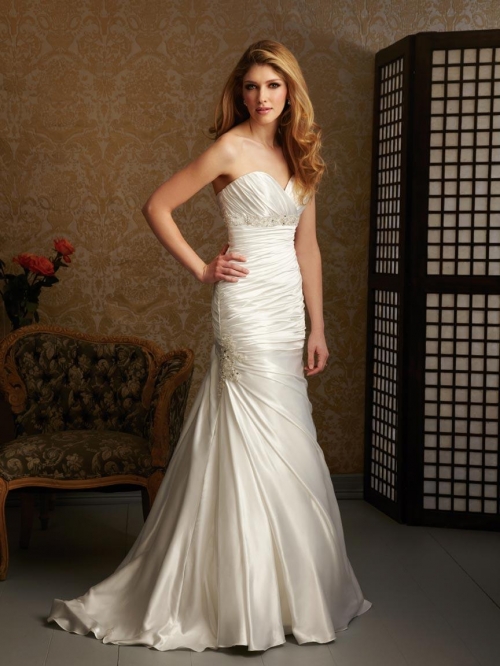 Fabulous Beaded Fitted Sheath Corset Wedding Gown