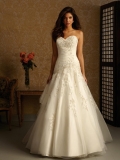 Flattering Embroidered Beaded A line Wedding Dress