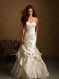 Romantic Ruched Satin A line Corset Wedding Dress