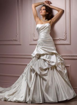 Pleated Handmade Flower Beading Lace Corset Wedding Gown