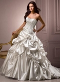 Romantic Ruffled Embellished Ball Gown Wedding Dress