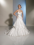 Ivory Wedding Dress Beading Croset Satin Sweetheart Ball Gown
