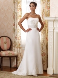 Scoop Strapless Beaded Fitted A-line Wedding Dress