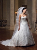 A-line/Princess Embroidery Satin Bridal Dress