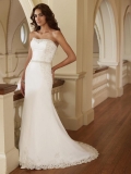 Beaded Crystals Lace Embroidered Fitted A-line Wedding Dress