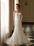 Strapless Crystal Beaded Chiffon A-line/Princess Wedding Dress