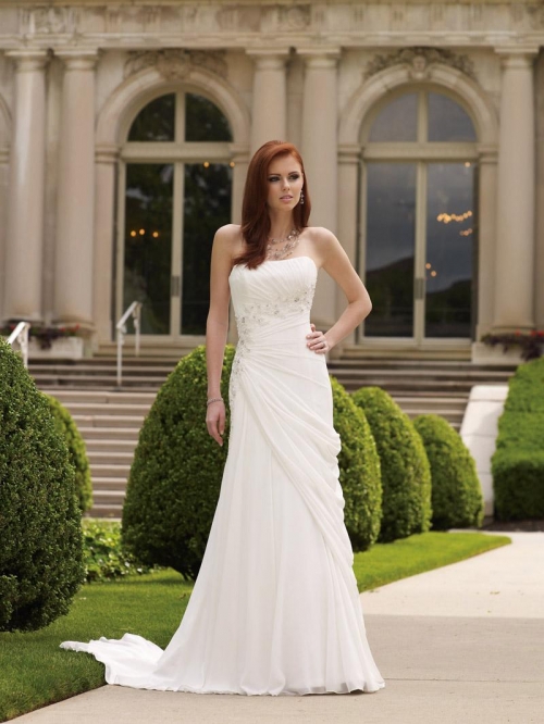 Strapless Lace Appliqu