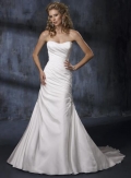 Elegant Beaded Slim A-line Simple Wedding Dress