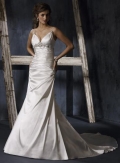 Dual Straps Beaded A-line Corset Wedding Gown
