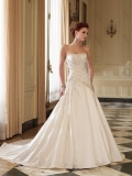 Strapless Beaded Embroidered Satin A-line/Princess Wedding Dress