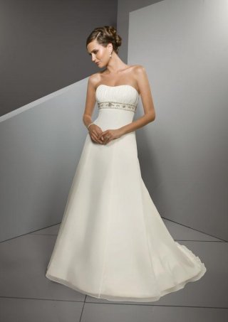 Ivory Beading Chiffon A-line/Princess Wedding Gown