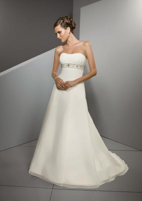 Ivory Beading Chiffon A-line/Princess Wedding Gown