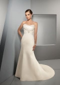 Ivory Embroidered Satin A-line/Princess Simple Wedding Dress