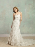 Ivory Ruffles Floral Couture Vintage Formal Wedding Dresses