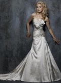 Pleated Elegant Bow A-Line Corset Designer Wedding Dress