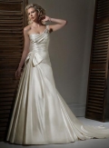 One Shoulder Beaded A-line/Princess Formal Wedding Gown