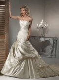 Crumb Catcher Embroidered Bubble Hem A-line Wedding Dress