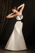 Sweehteart Neckline Embroidery Black and Ivory Wedding Dress