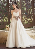 Strapless Sweep train Sash Taffeta A-line/Princess Bridal Dress