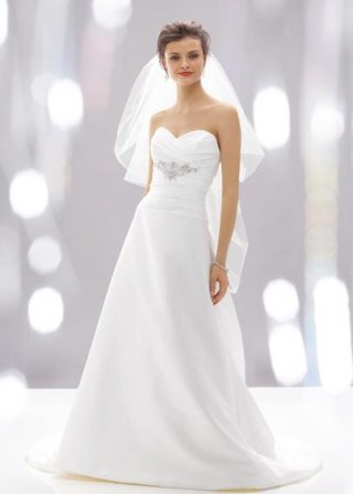 Ivory Full length Beaded taffeta A-line/Princess Designer Wedding Dress