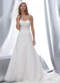 Sweetheart Full length Beaded Organza A-line/Princess Wedding Dress