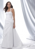 Halter Full length Florals Taffeta A-line/Princess Wedding Dress