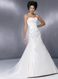 Strapless lace Applique Taffeta A-line Wedding Dress