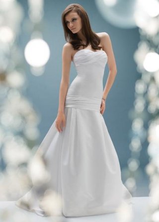 White Sweetheart Sash Satin A-line/Princess Wedding Dress