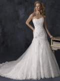 Organza A-line/Princess Embellished Lace Wedding Dress