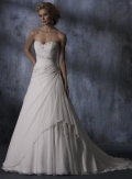 Sweetheart Strapless Beaded Chiffon A-line Wedding Gown
