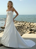 Strapless Beaded Beach Destination Wedding Dress