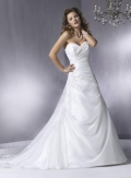 Embellished lace Satin Organza A-line Wedding Dress