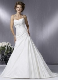 Beaded Taffeta A-line/Princess Halter Wedding Dress